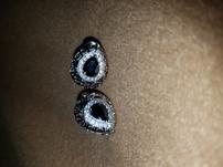 Black Onyx White Topaz Earrings 202//151